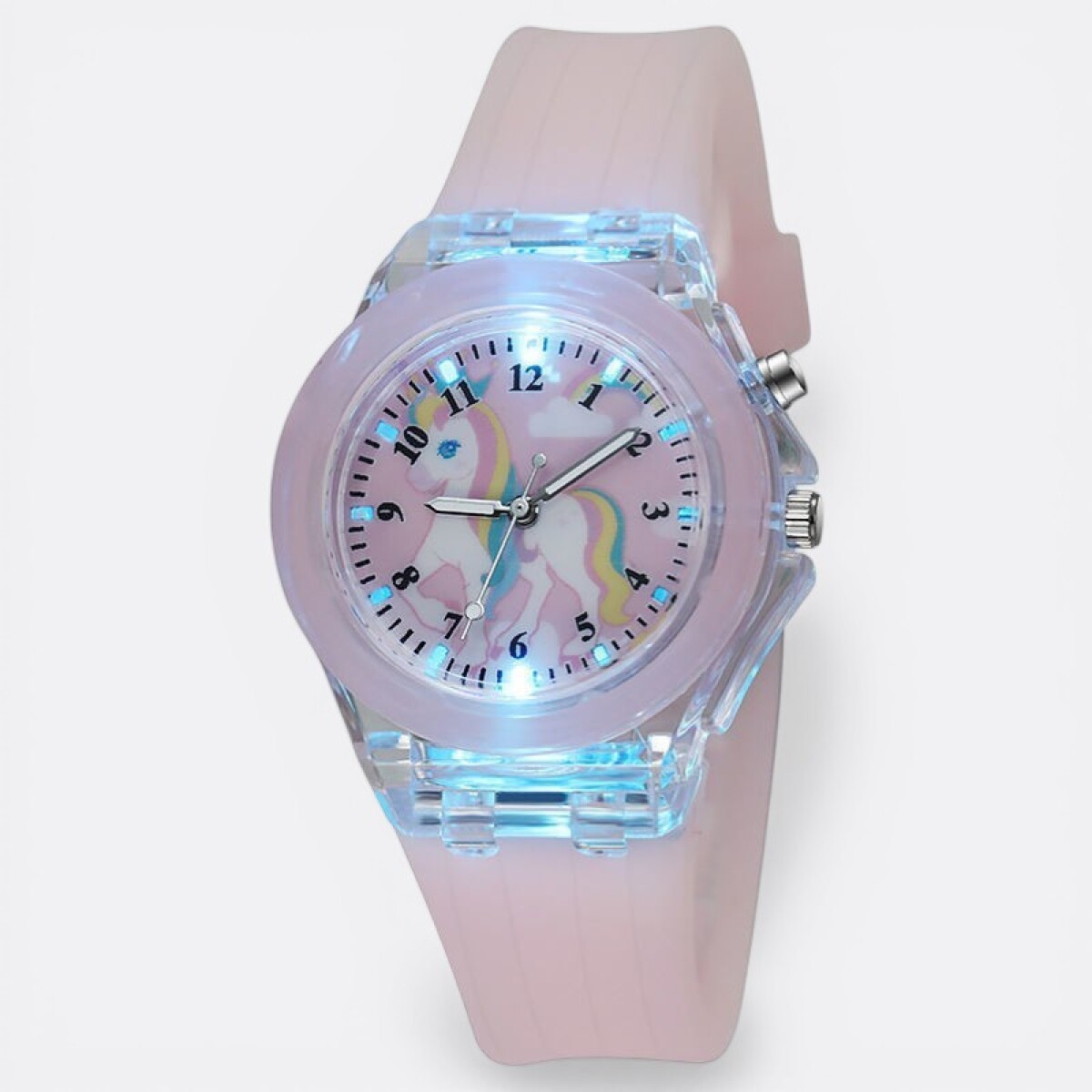 Reloj Unicornio Infantil De Pulsera Con Luz Colores - Rosa 