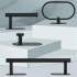 Juego De Accesorio P/ Baño Ducha Set 4 Piezas Autoadhesivo Color Variante Negro