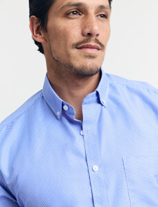 012654 CAMISA HARRINGTON LABEL Celeste/blanco