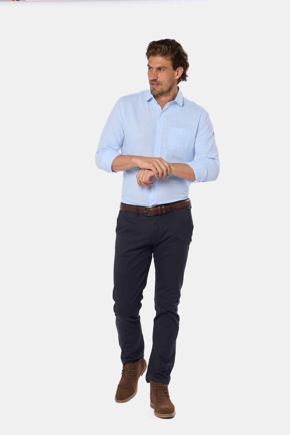 PANTALON CLÁSICO CON SPANDEX Azul
