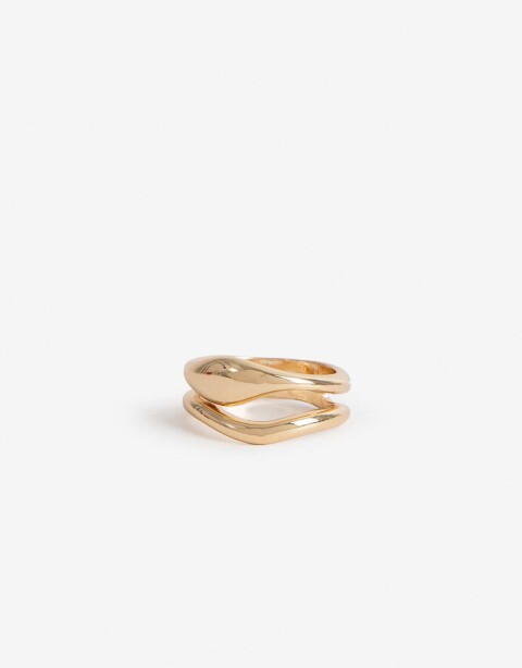 Anillos Medianos y Grandes Metal Anillo Metal Orgánico - Dorado