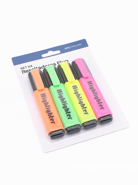 RESALTADORES FLUOR 4 PCS MULTICOLOR