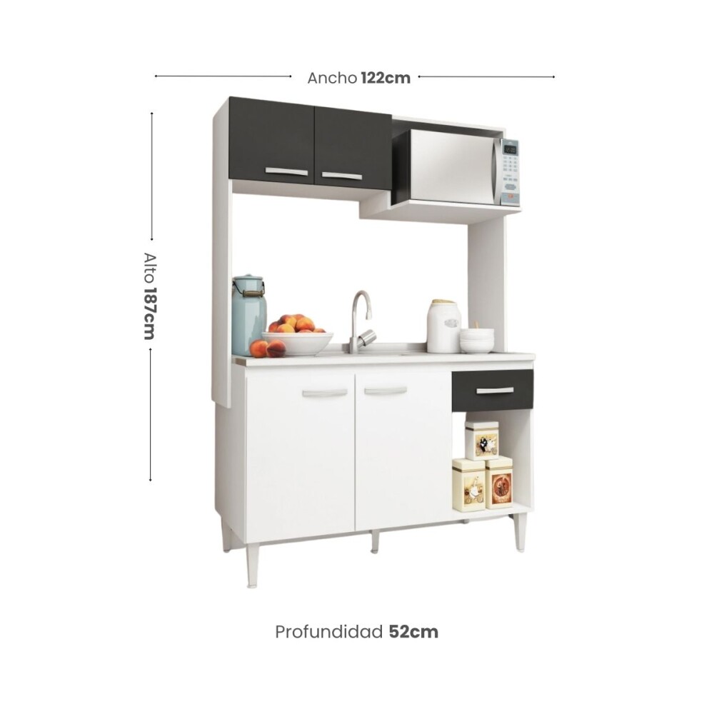 KIT DE COCINA - INTEGRADA BLANCO NEGRO