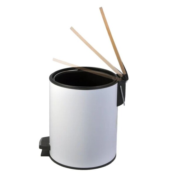 PAPELERA CON TAPA DE BAMBU - 5 LT BLANCA PAPELERA CON TAPA DE BAMBU - 5 LT BLANCA