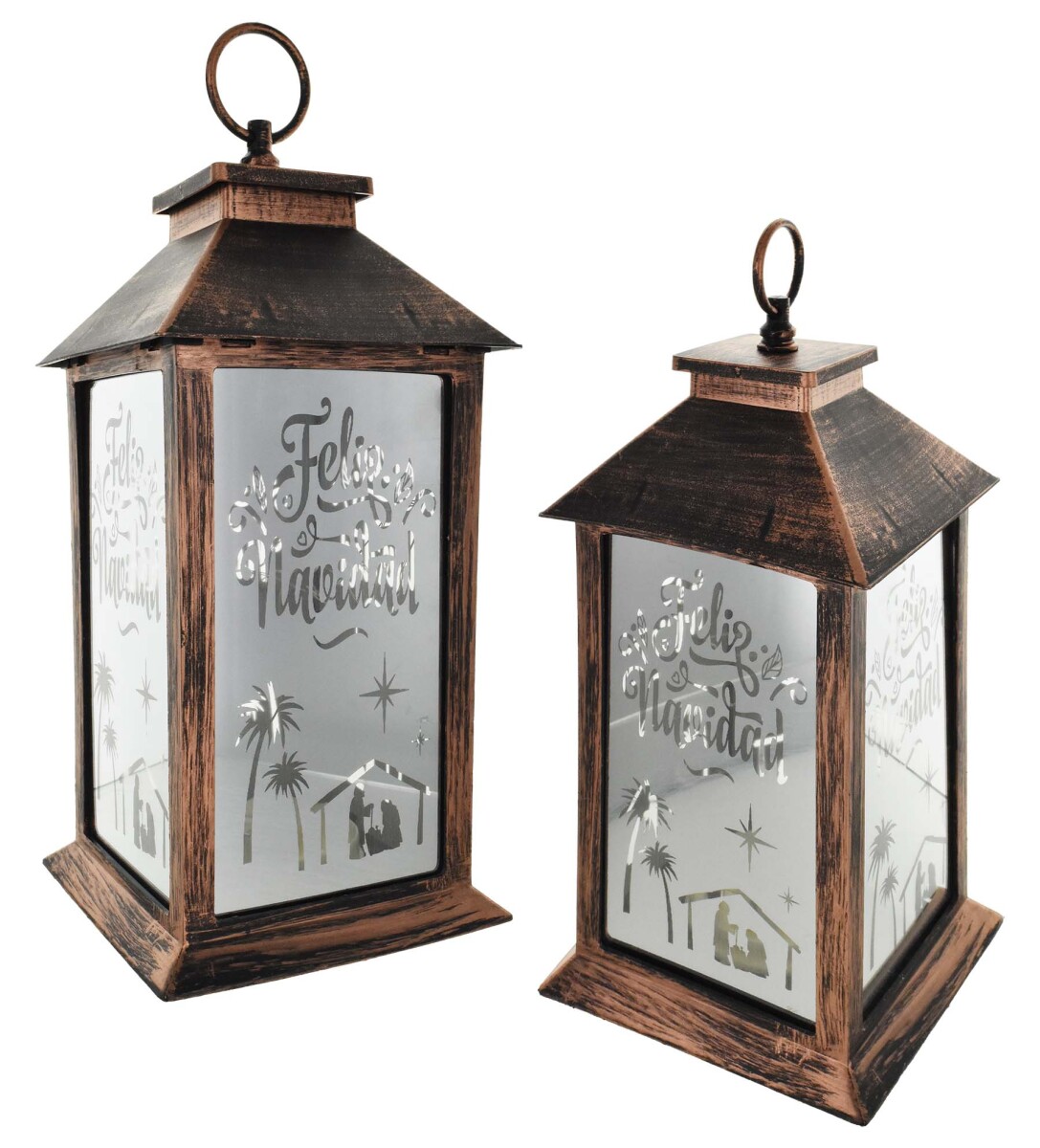 FAROL NAVIDEÑO CON LUZ LED 