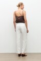 Pantalon recto 100% Lino blanco