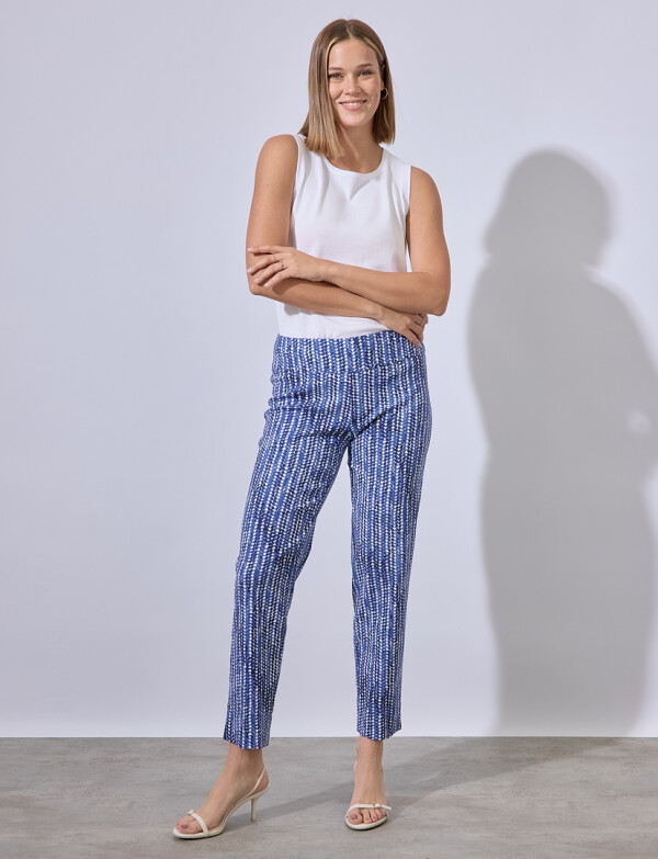 Pantalon Printed AZUL/BLANCO