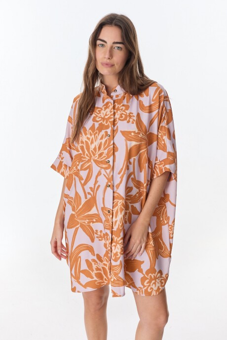 Camisa Azorella Flores Camel