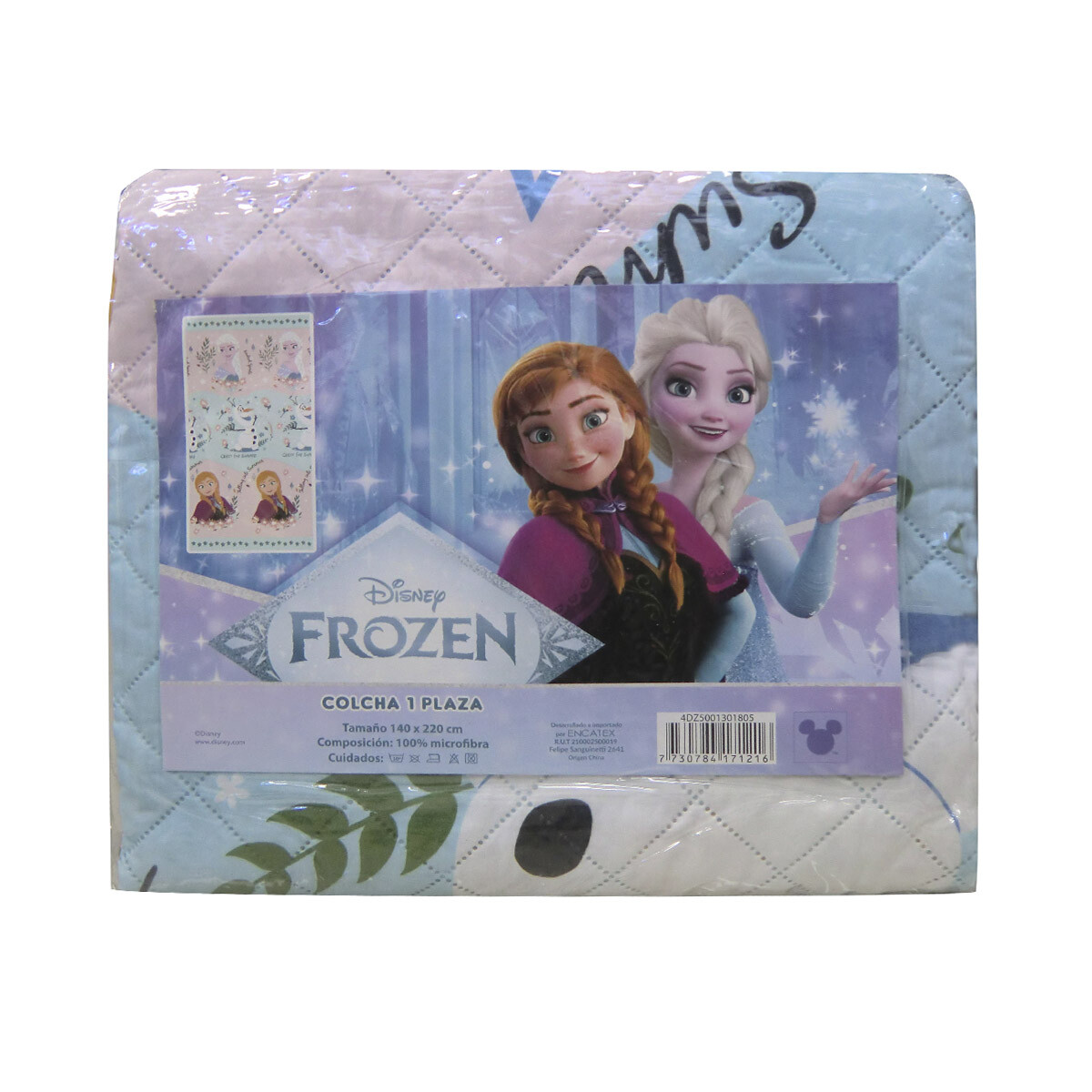 Colcha Infantil Frozen 1 Plaza 100% Microfibra - ROSA/CELESTE 