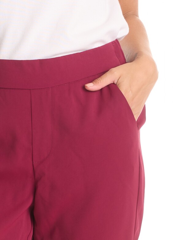 Pantalon Relaxed Fit & Cintura Elástica Posterior BORDEAUX