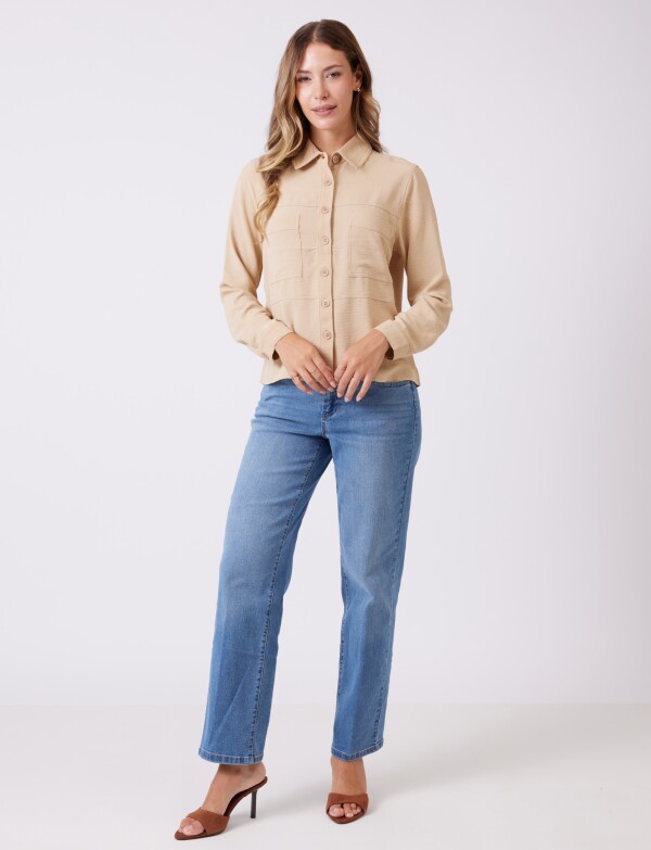 Camisa Bolsillos BEIGE