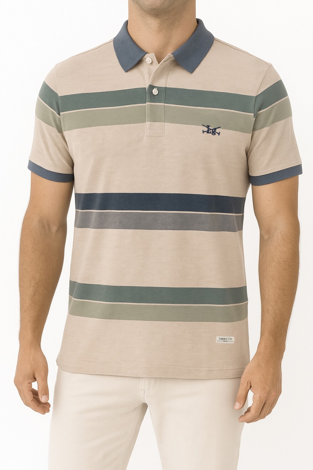 REMERA POLO RAYADA Beige