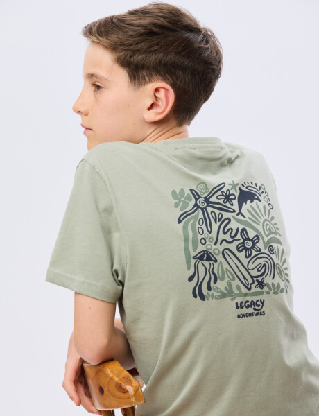REMERA ESTAMPADA DE ALGODÓN Verde