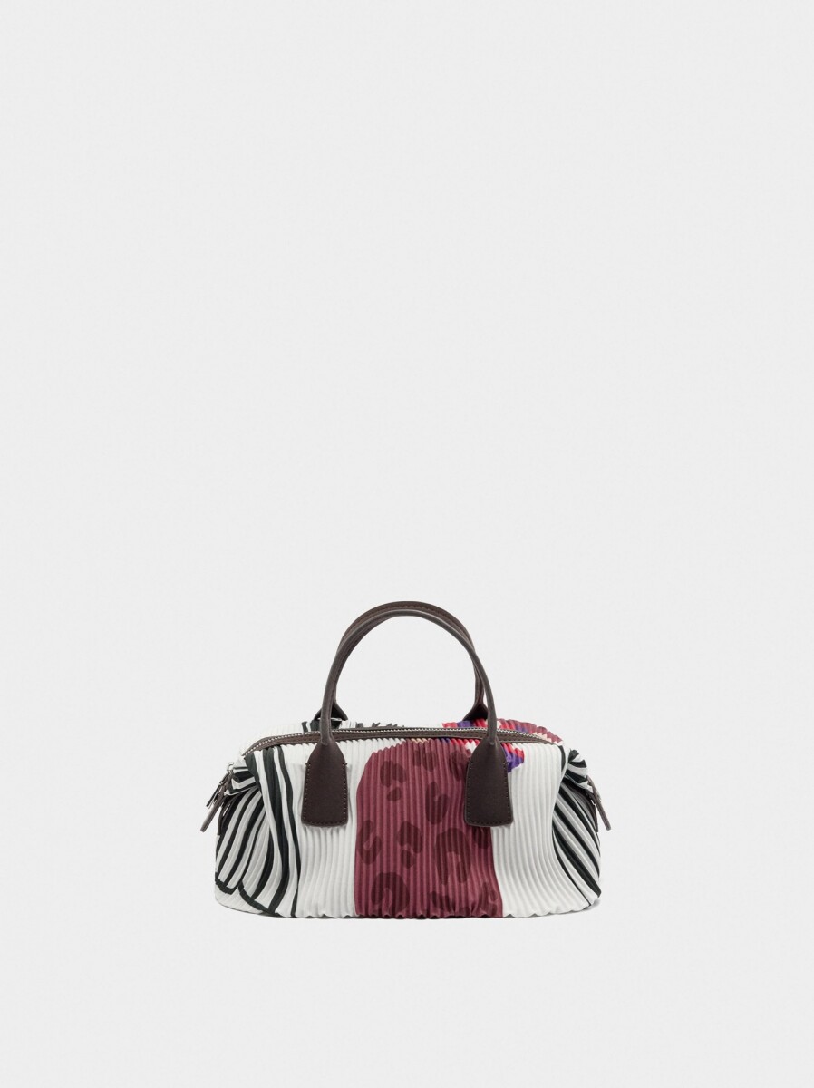Bolso Tote Estampado De Nylon - crudo 