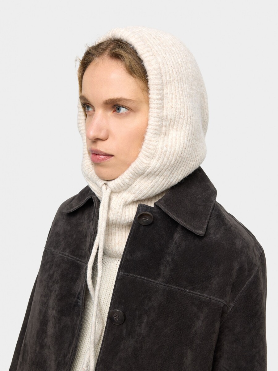 Balaclava De Punto Con Tiras crudo