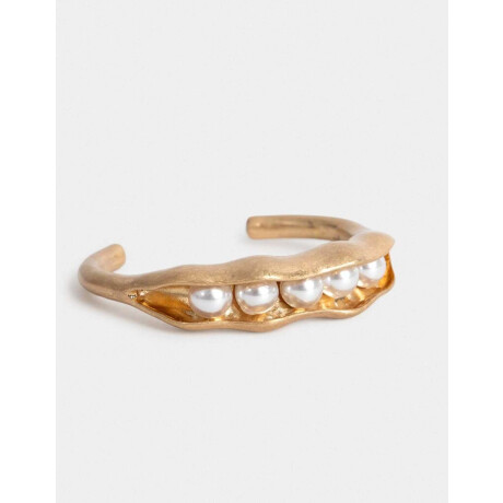 Brazalete Metal Chauchas Dorado Oro Amarillo