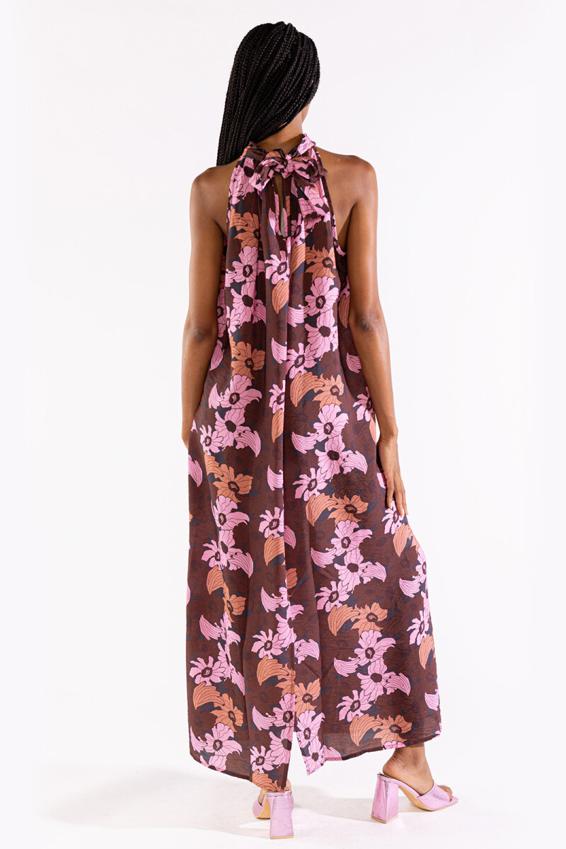 MICHU HALTER DRESS Broken Flowers