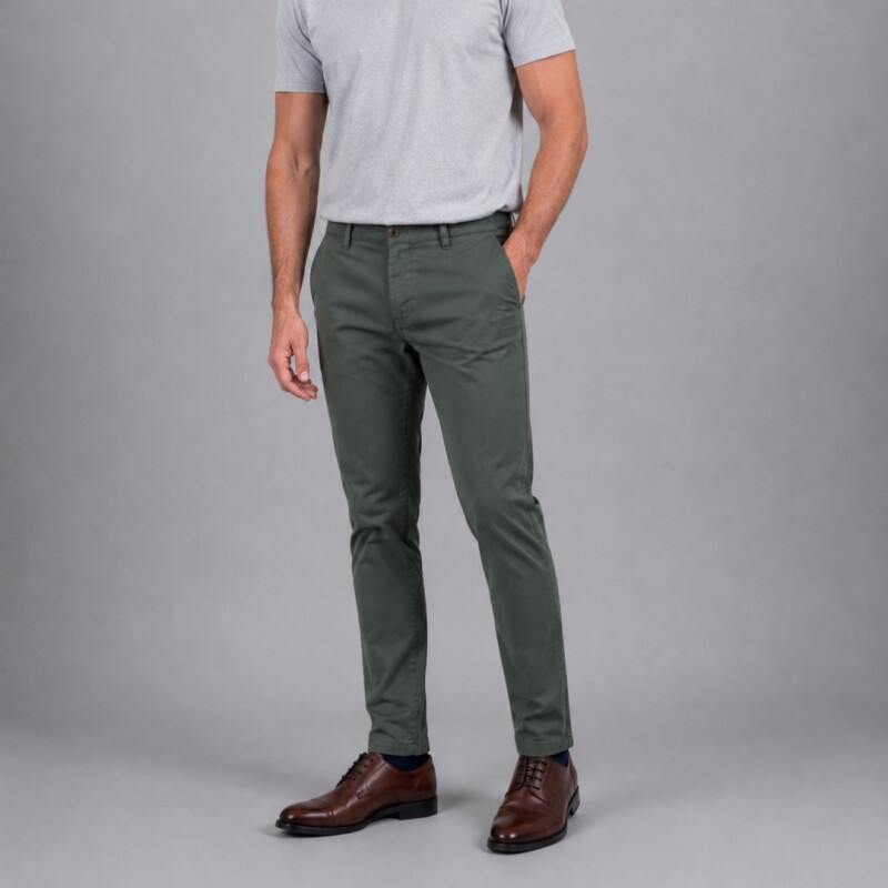 Pantalón de gabardina Verde