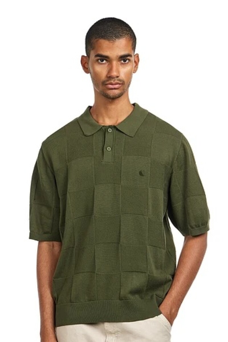 S/S Checker Polo Verde