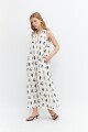 Maxi vestido halter estampado multicolor