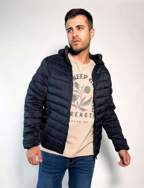 Campera de nylon con capucha desmontable Matata Azul