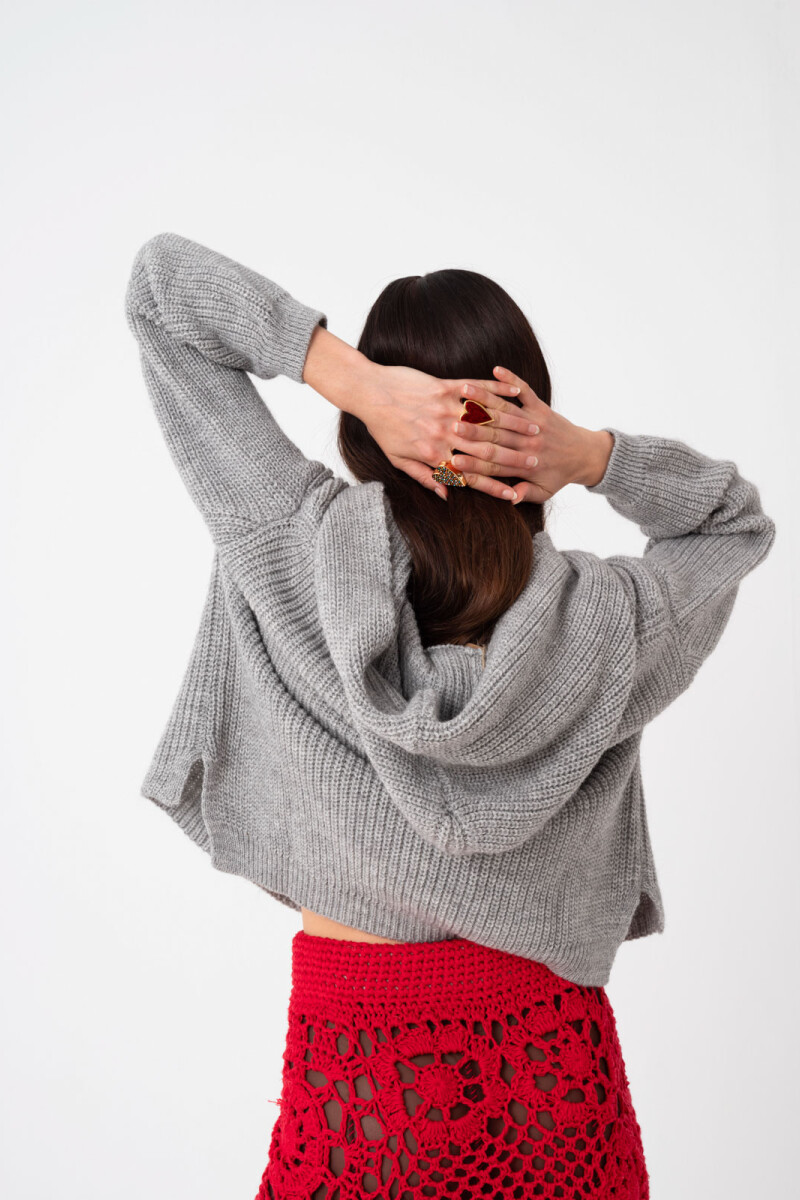 CARDIGAN CON CAPUCHA Gris