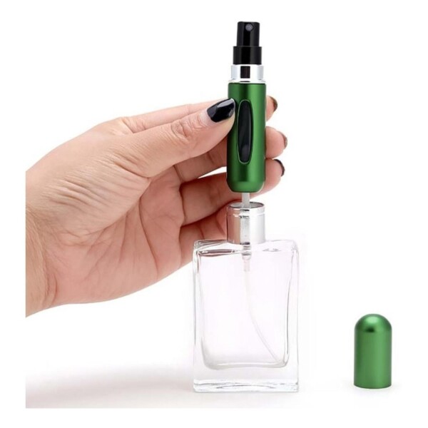 Mini Botella Atomizadora Perfume Portátil Recargable Variante Color Verde Oscuro
