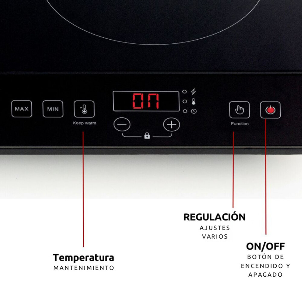 PLACA DE INDUCCION DOBLE 12-POTENCIAS NEGRO ARIETE MOD.1998
