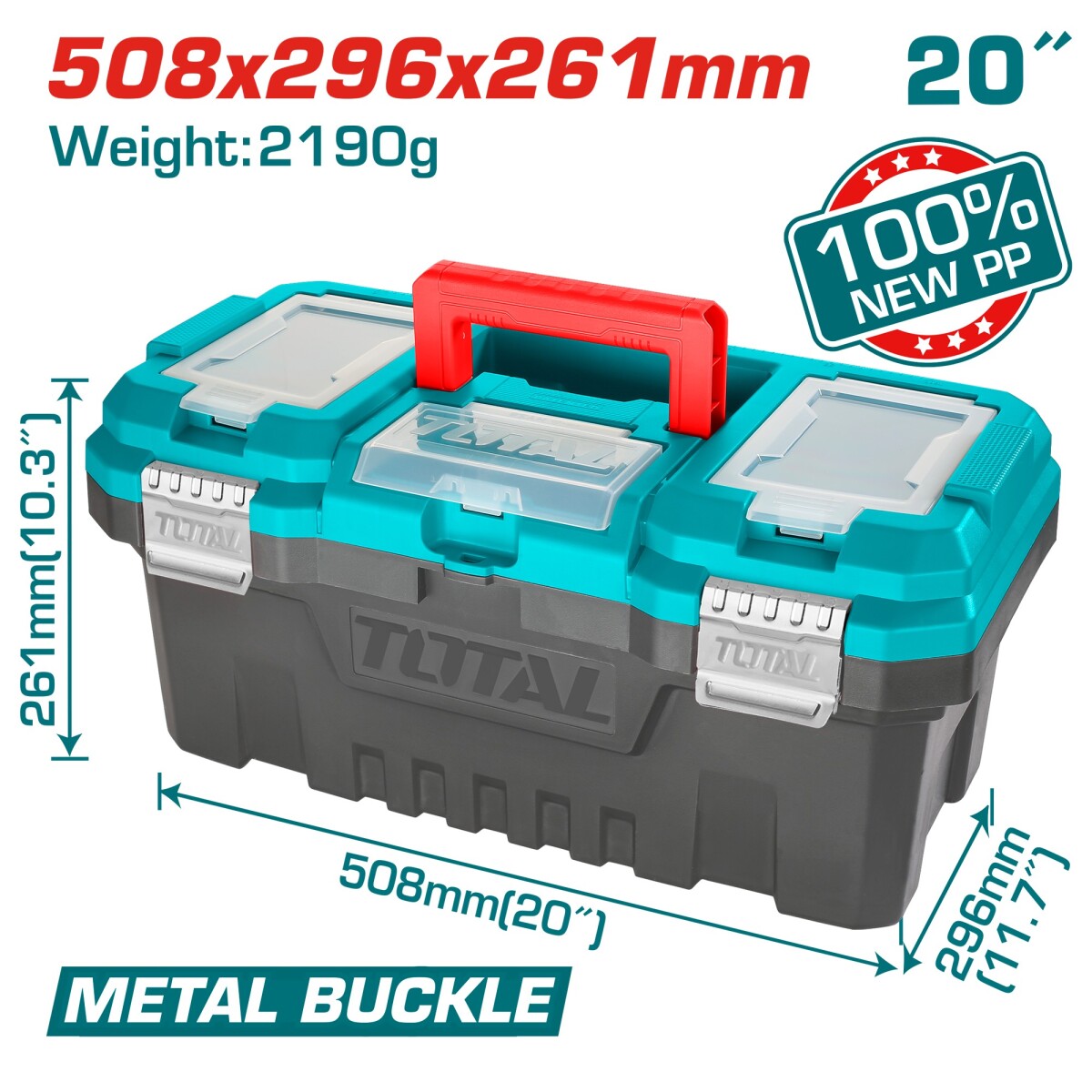 CAJA HERRAM 20ï BROCHE METAL TOTAL 