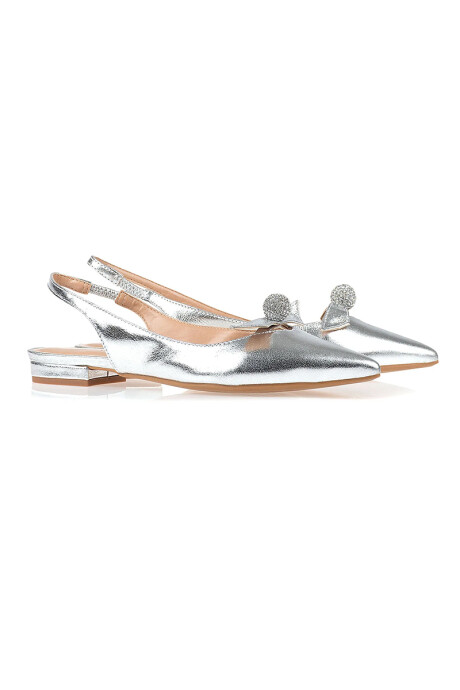 Ballerina Flat Chamois Plateado