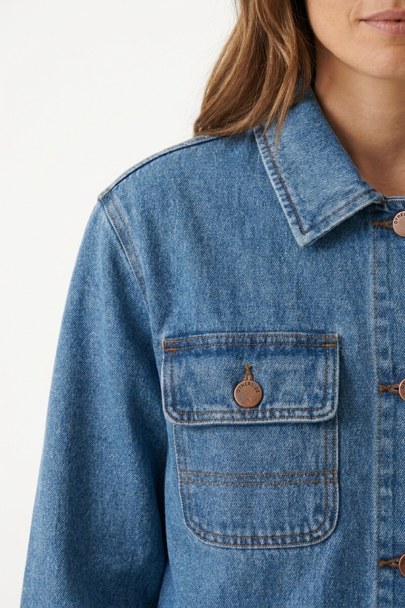 Campera denim larga JEAN MEDIO