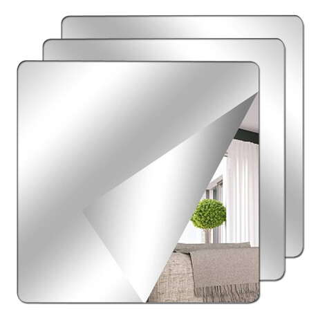 Set X3 Espejos Flexibles 40x40 Autoadhesivos Hogar Jug004021