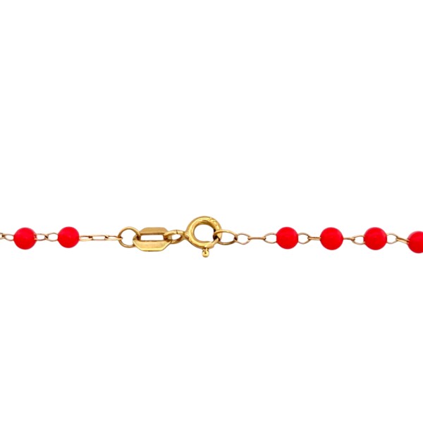 Rosario Virgen Milagrosa-Oro bajo-Resina Roja-RO8005 sinpiedra