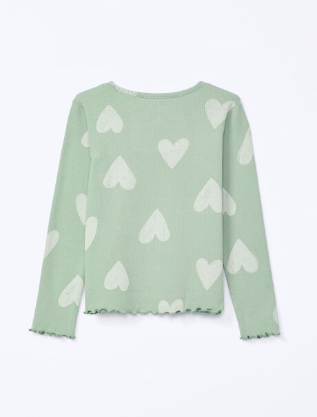 BLUSA INFANTIL MANGA LARGA ESTAMPADA VERDE