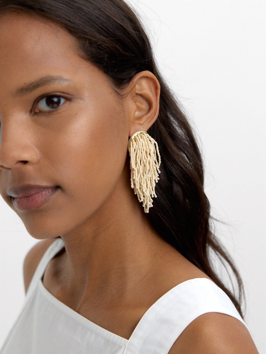 Pendientes Largos Con Colgantes blanco