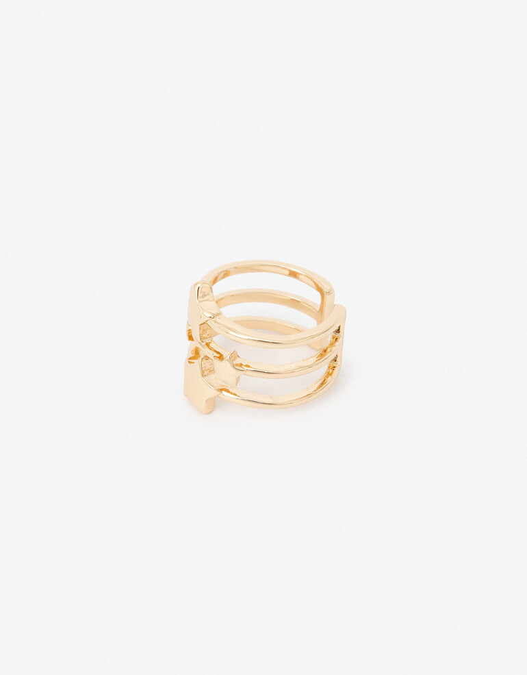 Anillos Medianos y Grandes Metal Anillo Estrellas - Dorado