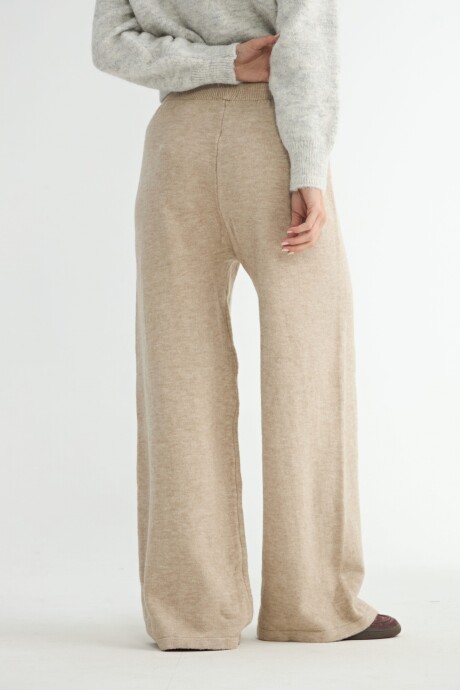 PANTALÓN TEJIDO TULIPA T1 BEIGE