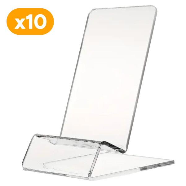 Pack 10 Soportes Exhibidores de Acrílico Para Celular Pack 10 Soportes Exhibidores de Acrílico Para Celular