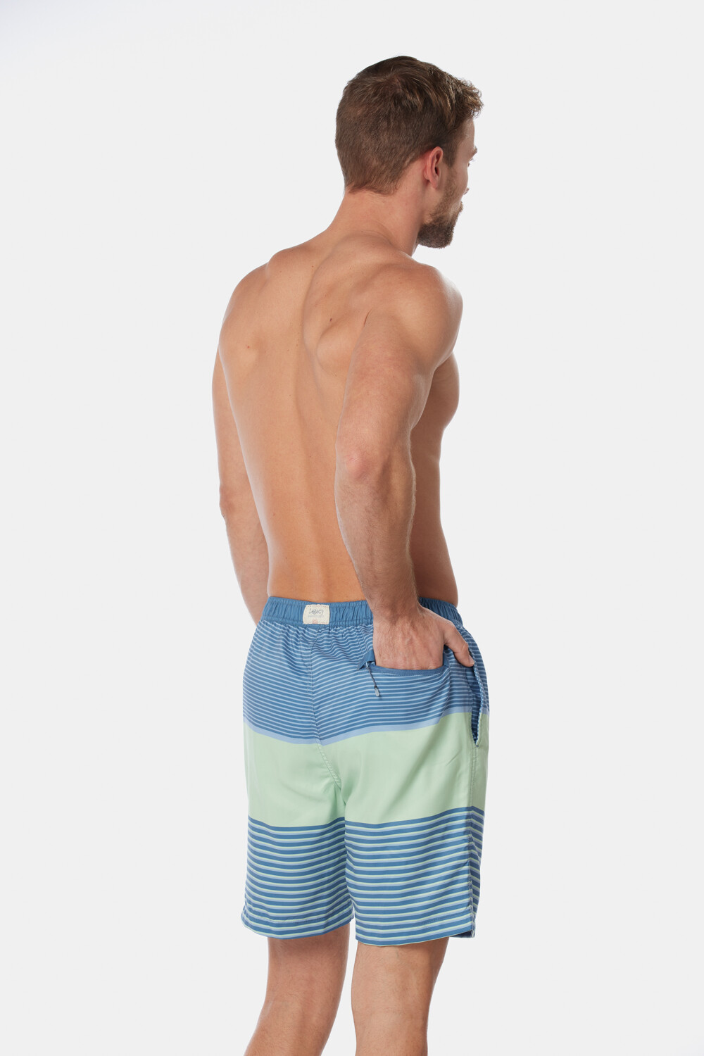 SHORT DE BAÑO RAYADO Azul