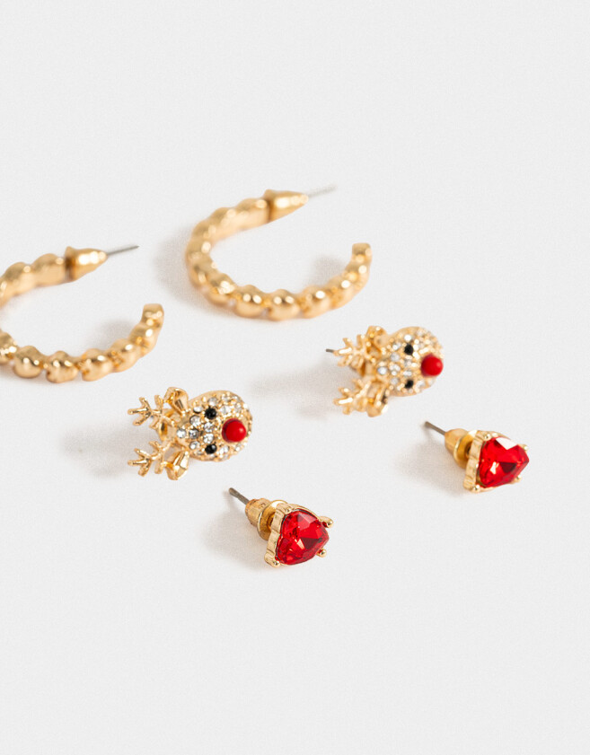 Aros Sets Navidad Set De Aros Navidad - Dorado