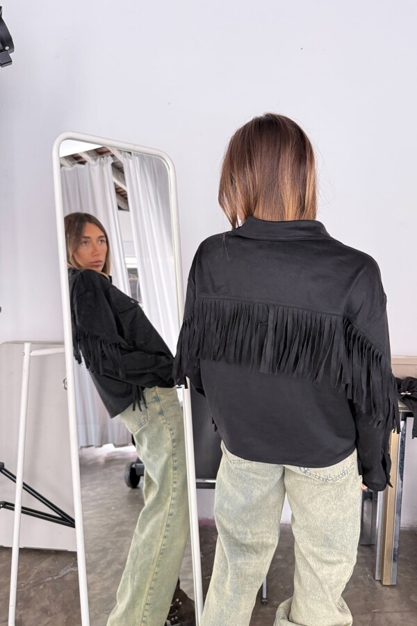 Campera Flecos Black