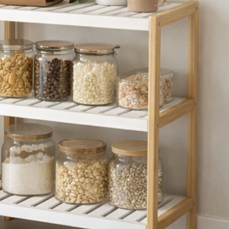 Estantería bambú de 3 estantes - 29x50x81cm Blanco