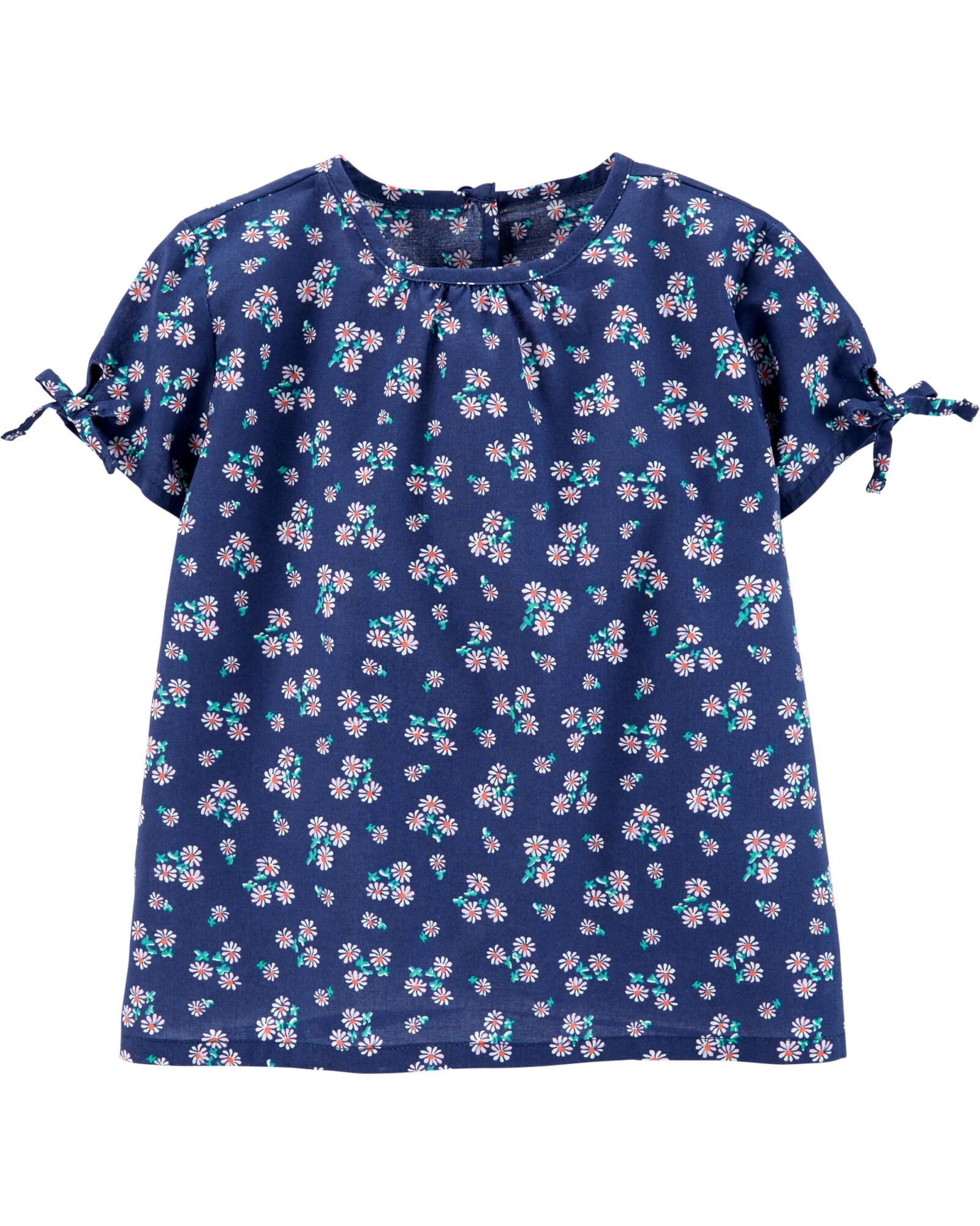 Blusa de algodón con lazos diseño floral Sin color