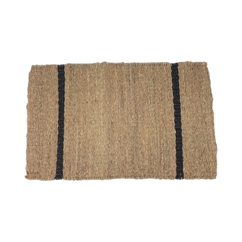 Alfombra Rectangular de Seagrass Líneas Bicolor 80 x 50 cm ALFOMBRA RECT. LINEAS SEAGRASS 80X50CM BICOLOR