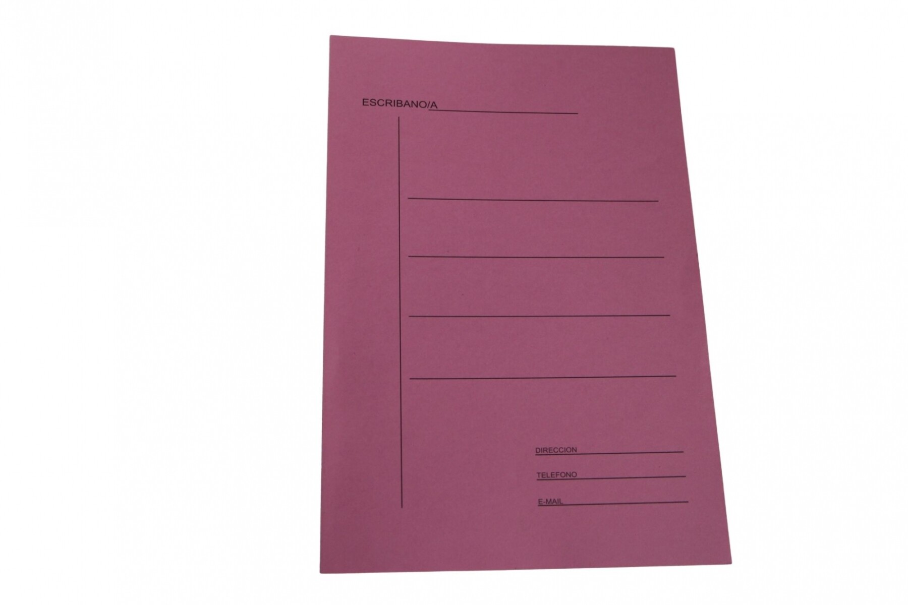DOCENA DE CARPETAS DE CARTULINA PARA ESCRIBANIA - COLOR ROSADO 
