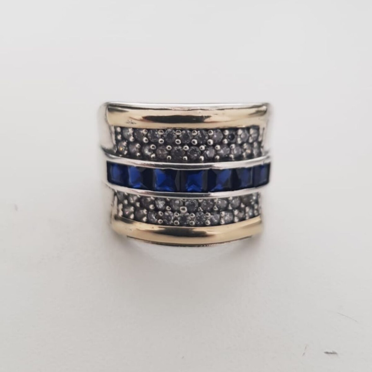 Anillo Ocean Blue - Plata y Oro 