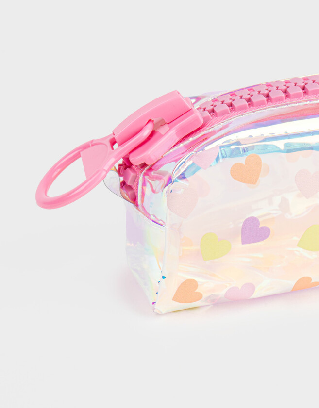 Cartucheras Cartuchera Con Corazones "back To School" - Holografico