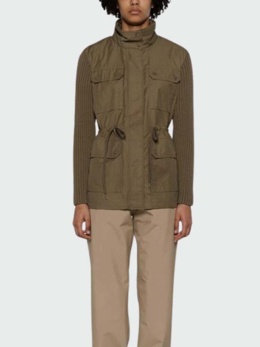 Moncler - Cardigan de algodón con bolsillos - Verde 
