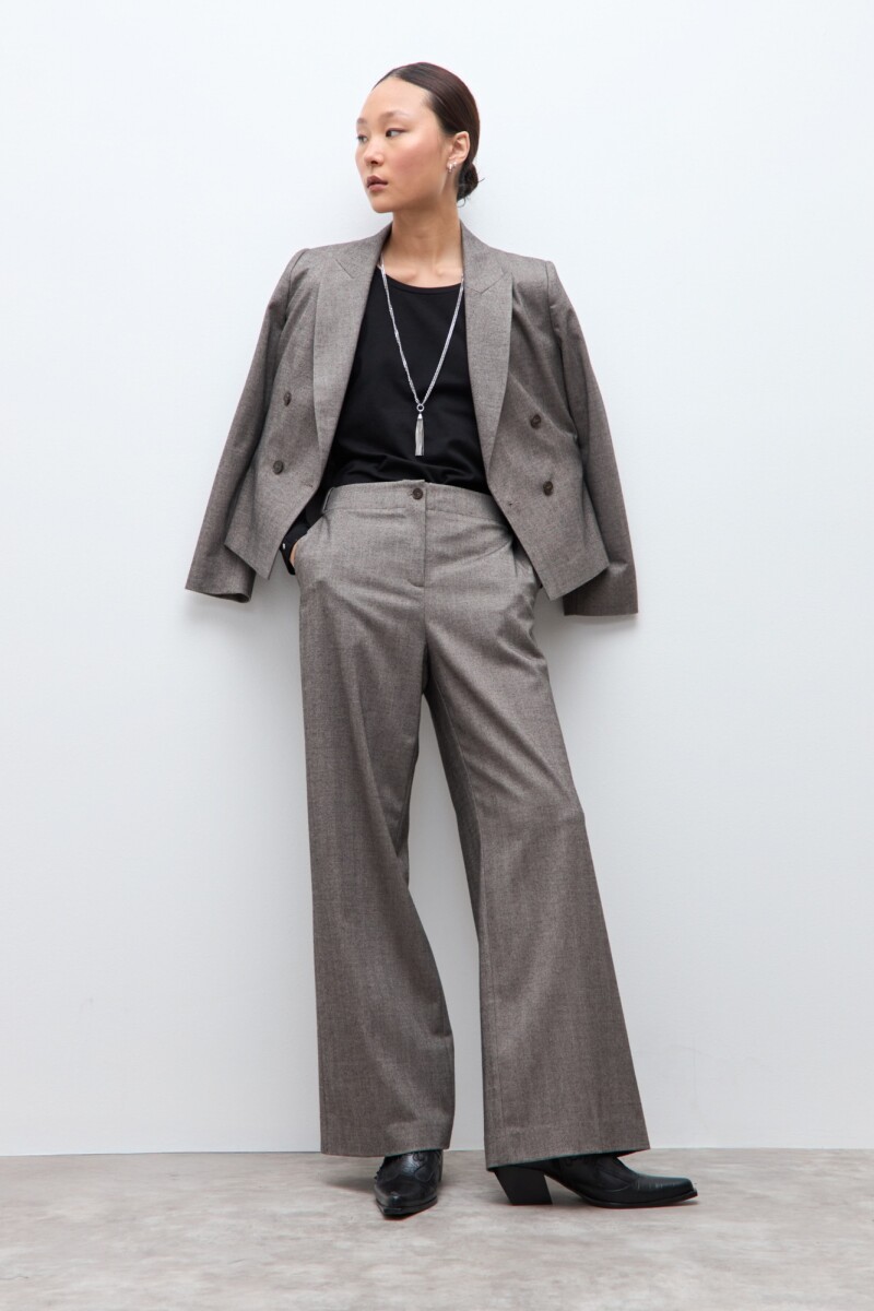 Pantalón sastrero beige melange