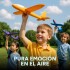 Avion Planeador Cometa Espuma Con Luces Led 48 Cm Lanzable Color Naranja